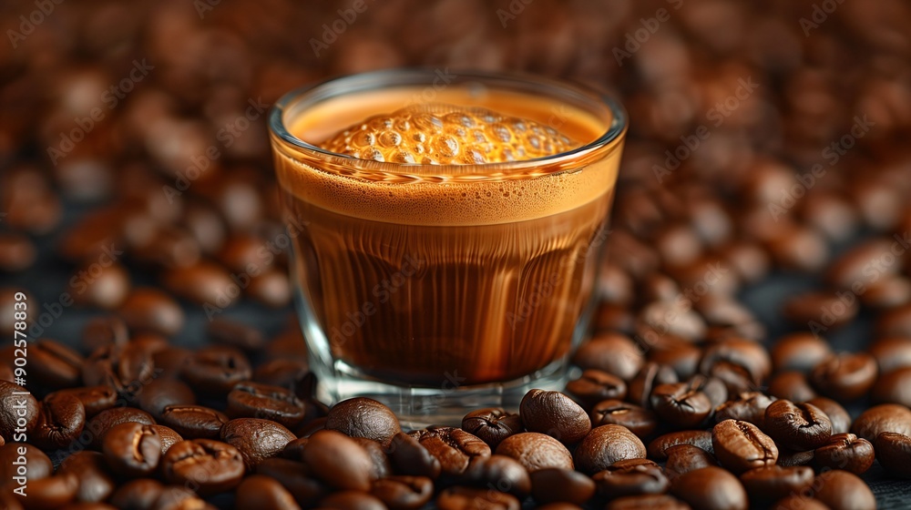 Coffee aroma filled mornings with a cup of rich brew indulging in the comforting warmth flavor and coffee beans background Coffee aroma filled mornings with a cup of rich brew indulging in the comforting warmth flavor and coffee beans background