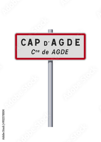 Panneau d'entrée de la ville du Cap d'Agde (Hérault) en vectoriel
