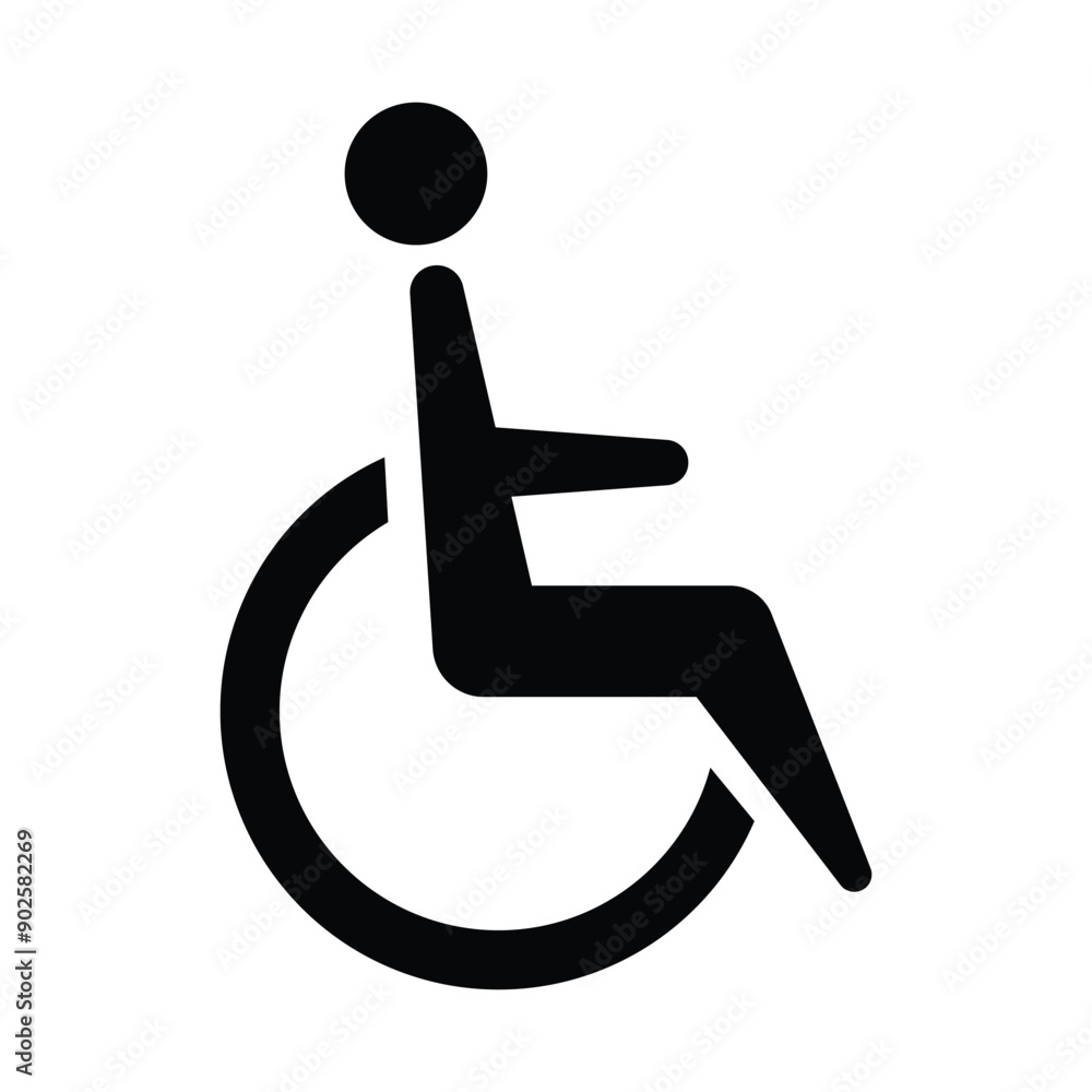 Handicap icon in grey scale isolated on white background. Handicap icon in grey scale isolated on white background.