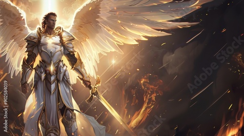 Angelic Warrior in Divine Light