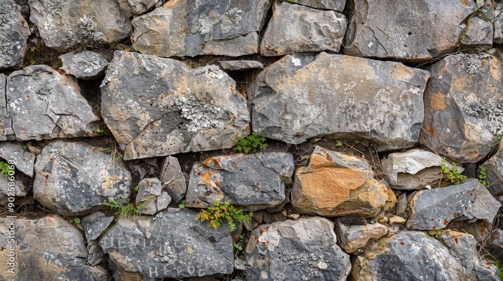Stone wall texture with rough, detailed surfaces and natural patterns Stone wall texture with rough, detailed surfaces and natural patterns