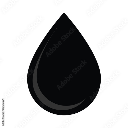 Water droplet icon in grey scale isolated on white background.