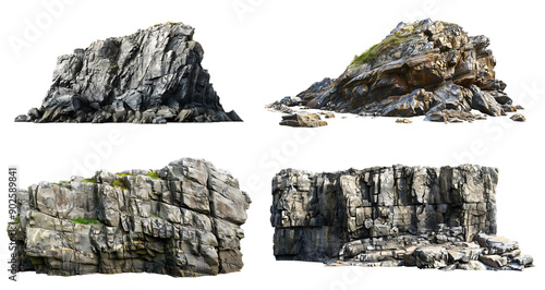 Coastal cliff on transparent background