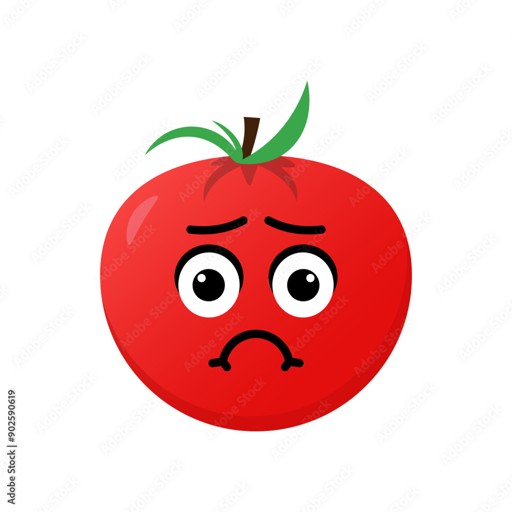 Tomato icon emoji vector illustration. Illustration tomato isolated on white backgrounds Tomato icon emoji vector illustration. Illustration tomato isolated on white backgrounds