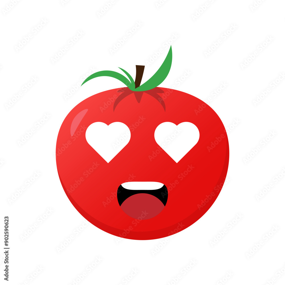 Tomato icon emoji vector illustration. Illustration tomato isolated on white backgrounds Tomato icon emoji vector illustration. Illustration tomato isolated on white backgrounds