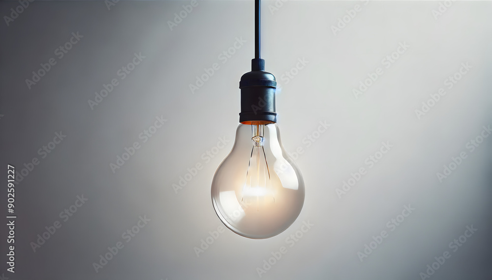 Hanging Light Bulb on Minimalist Background: Modern and Simple Lighting Hanging Light Bulb on Minimalist Background: Modern and Simple Lighting
