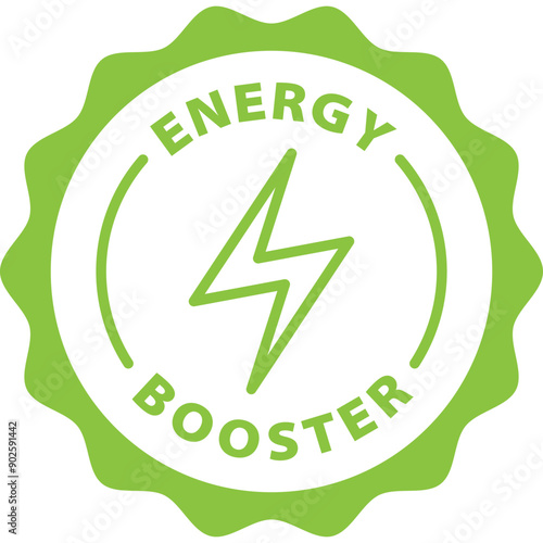 green energy booster outline icon round rounded circle badge stamp label isolated on transparent background