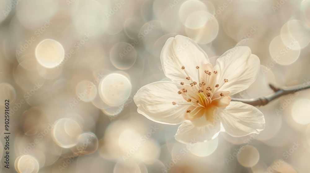 Delicate White Flower with Bokeh Background Delicate White Flower with Bokeh Background