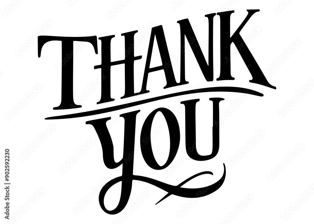 Fototapeta premium Thank You. Hand lettering