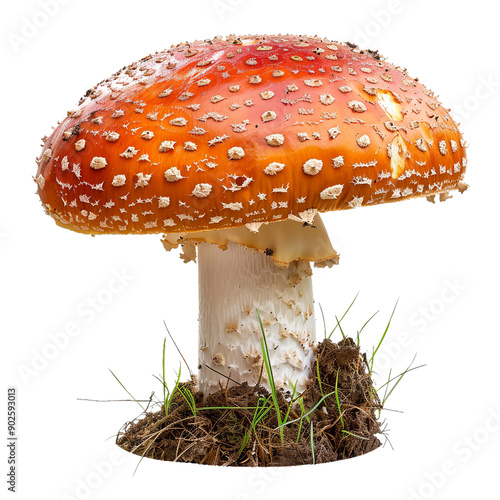 Vibrant Red Mushroom Nature Inspired Artwork photo