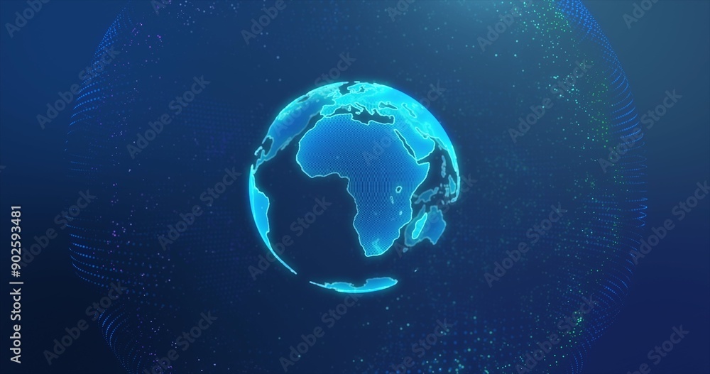 Digital earth made up of dots. Global network and digital data technology concepts. Digital earth made up of dots. Global network and digital data technology concepts.