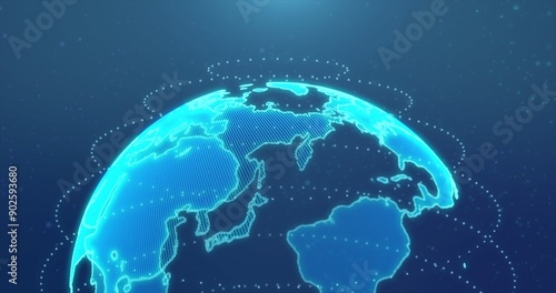 Digital earth made up of dots. Global network and digital data technology concepts.