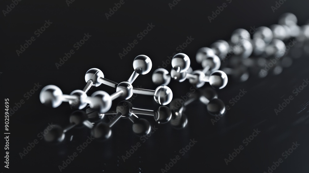 Abstract Molecular Structure on Black Background Abstract Molecular Structure on Black Background