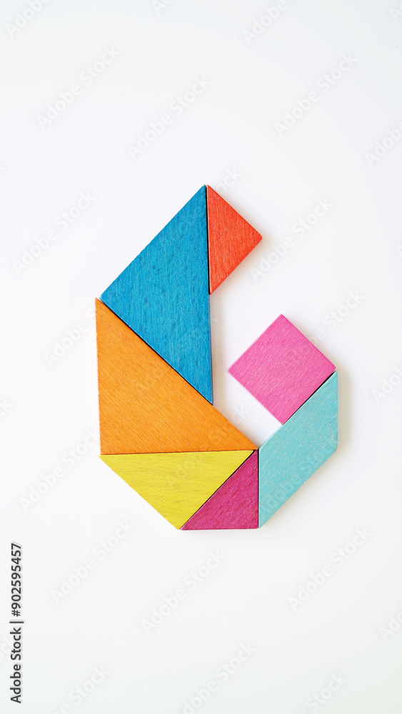Tangram puzzle alphabet concept letter Tangram puzzle alphabet concept letter