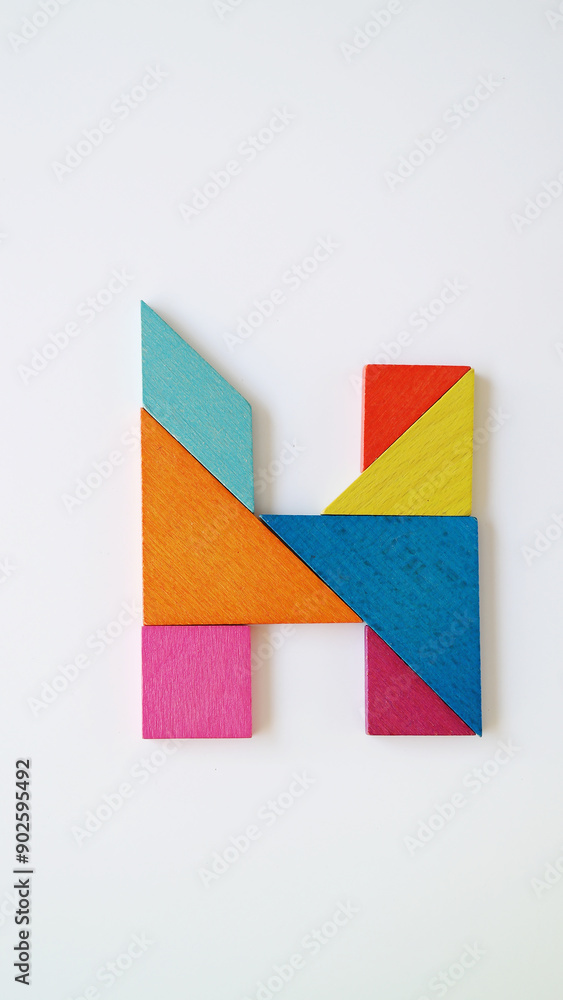 Tangram puzzle alphabet concept letter Tangram puzzle alphabet concept letter