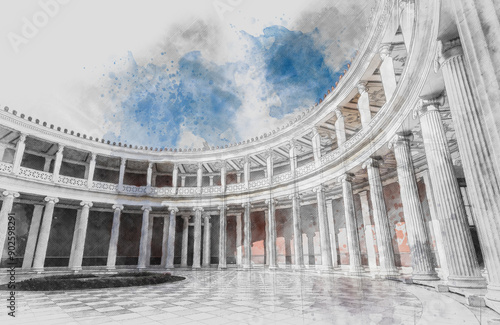 Zappeion megaro inner yard, Athens, Greece, Europe