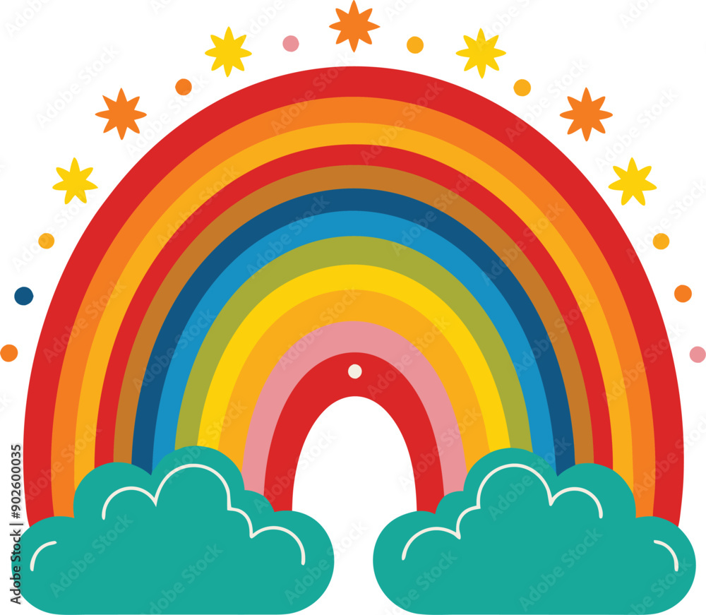 Illustration of a boho rainbow in vector design Illustration of a boho rainbow in vector design
