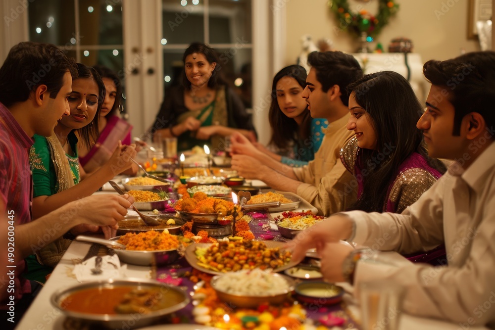 family at night diwali