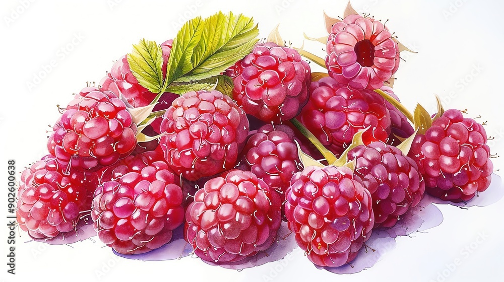 Watercolor painting of a bunch of ripe raspberries, perfect pastel tone, whimsical style, high resolution, professional create, very detailed, high quality Watercolor painting of a bunch of ripe raspberries, perfect pastel tone, whimsical style, high resolution, professional create, very detailed, high quality