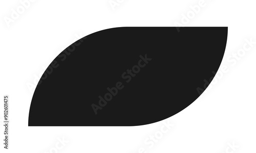Round Corner Rectangle Leaf Silhouette Icon