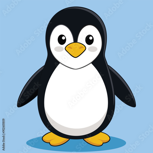 cute penguin animal cartoon icon isolated