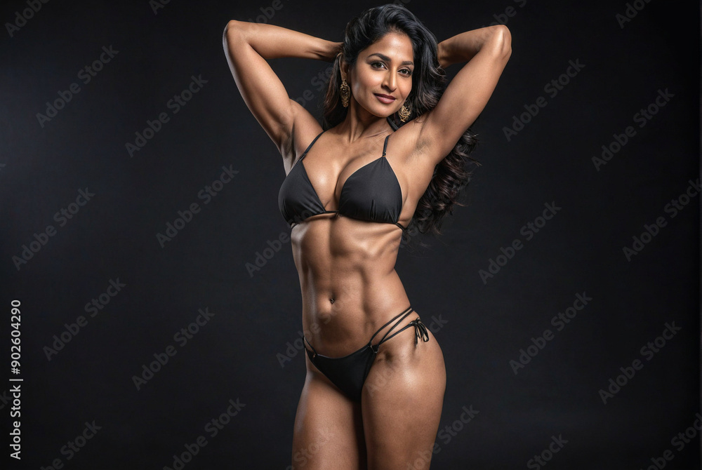 Athletic built Indian woman posing for shoot Athletic built Indian woman posing for shoot