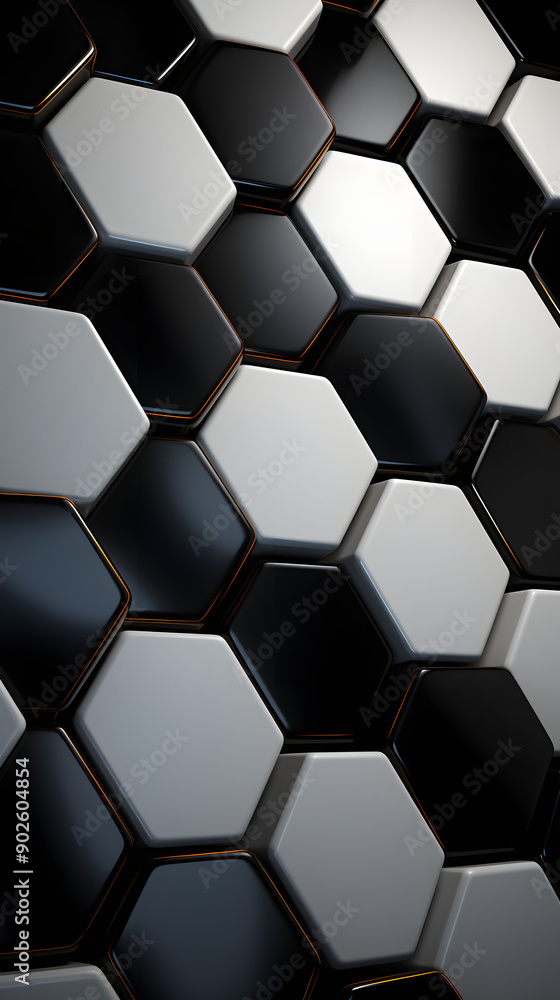Digital black and white 3d honeycomb structure hexagonal graphic poster background Digital black and white 3d honeycomb structure hexagonal graphic poster background
