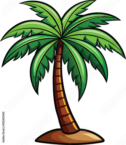 Palm Tree Clip Art Vector Illustration Art.