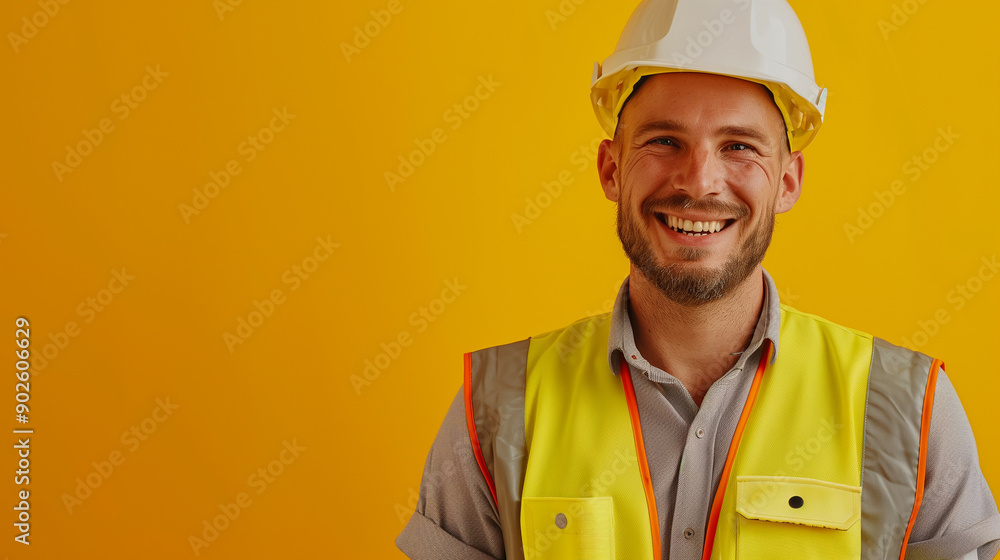Smiling Construction Worker with Helmet: Building a Brighter Future Smiling Construction Worker with Helmet: Building a Brighter Future