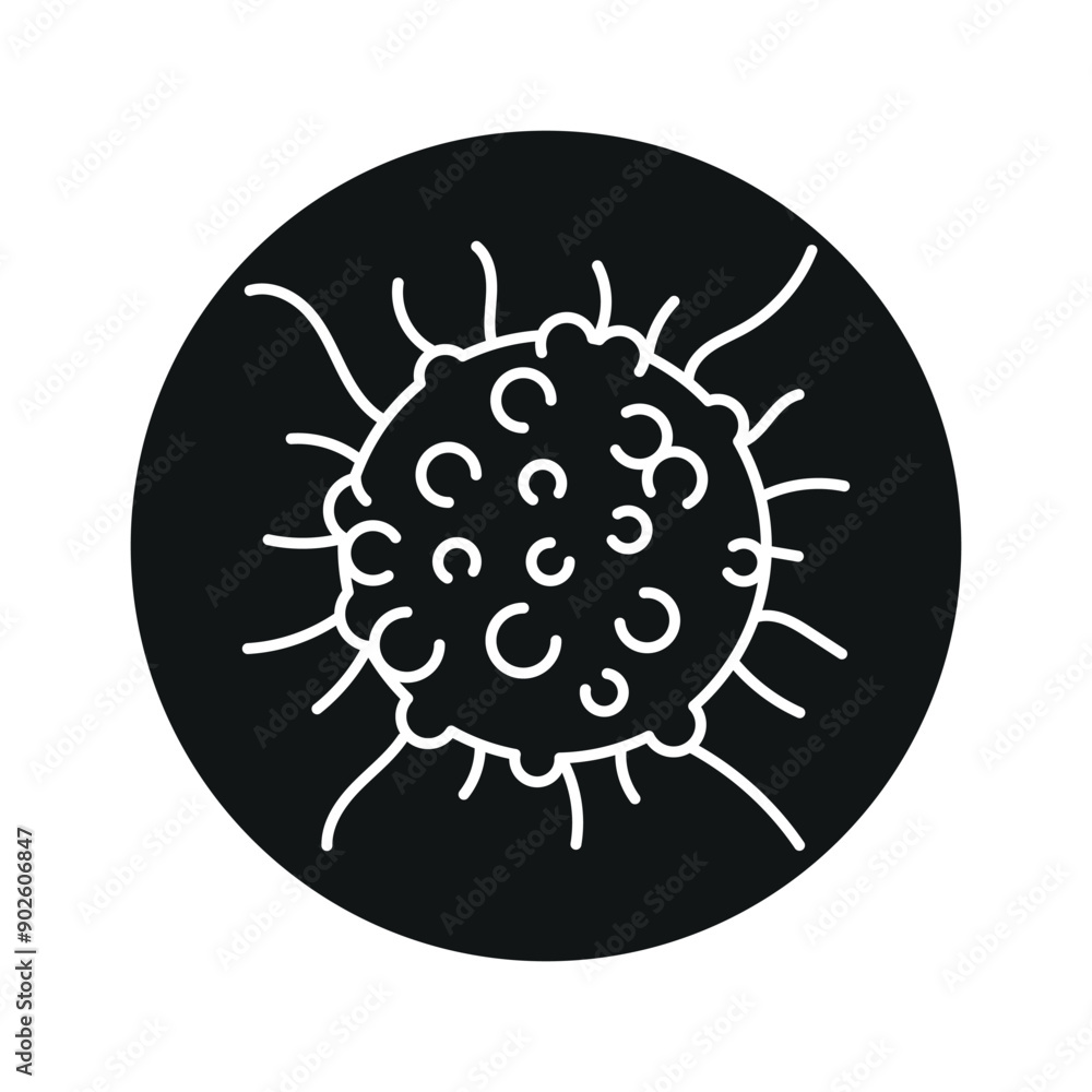 Cancer cell line black icon. Human disease sign for web page, mobile app, Cancer cell line black icon. Human disease sign for web page, mobile app,
