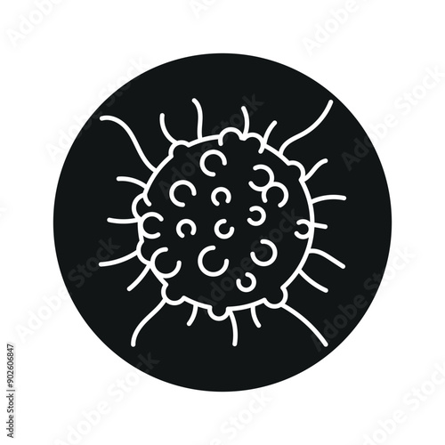 Cancer cell  line black icon. Human disease sign for web page, mobile app,