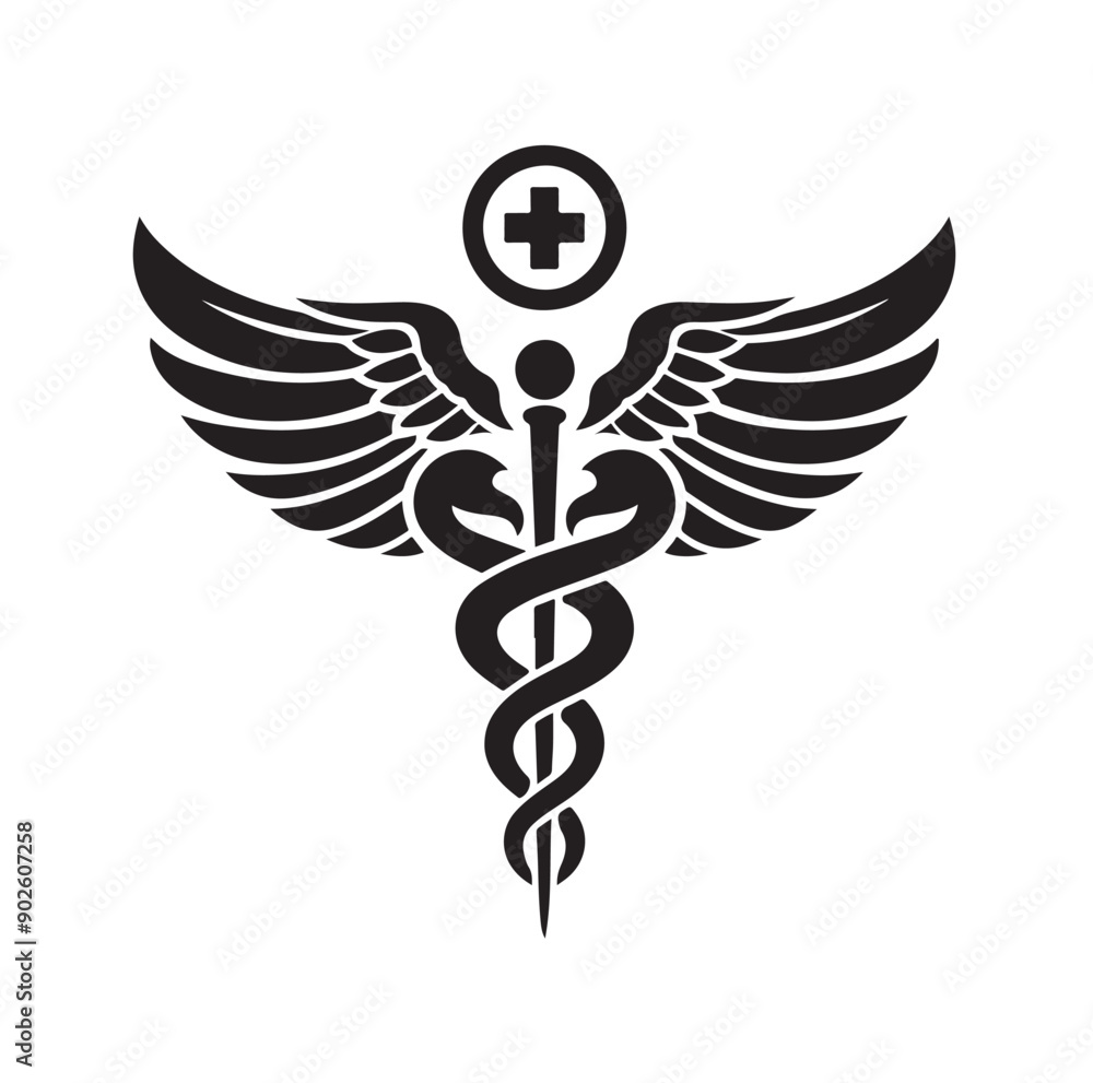 Caduceus Snake Medical Health Logo Symbol Caduceus Snake Medical Health Logo Symbol