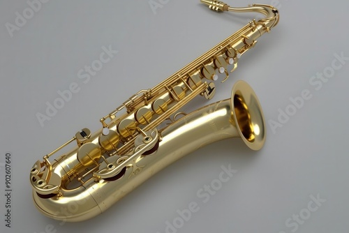 Vibrant Musical Tones. Capturing the essence of a powerful baritone saxophone photo