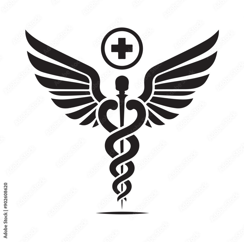 Caduceus Snake Medical Health Logo Symbol Caduceus Snake Medical Health Logo Symbol