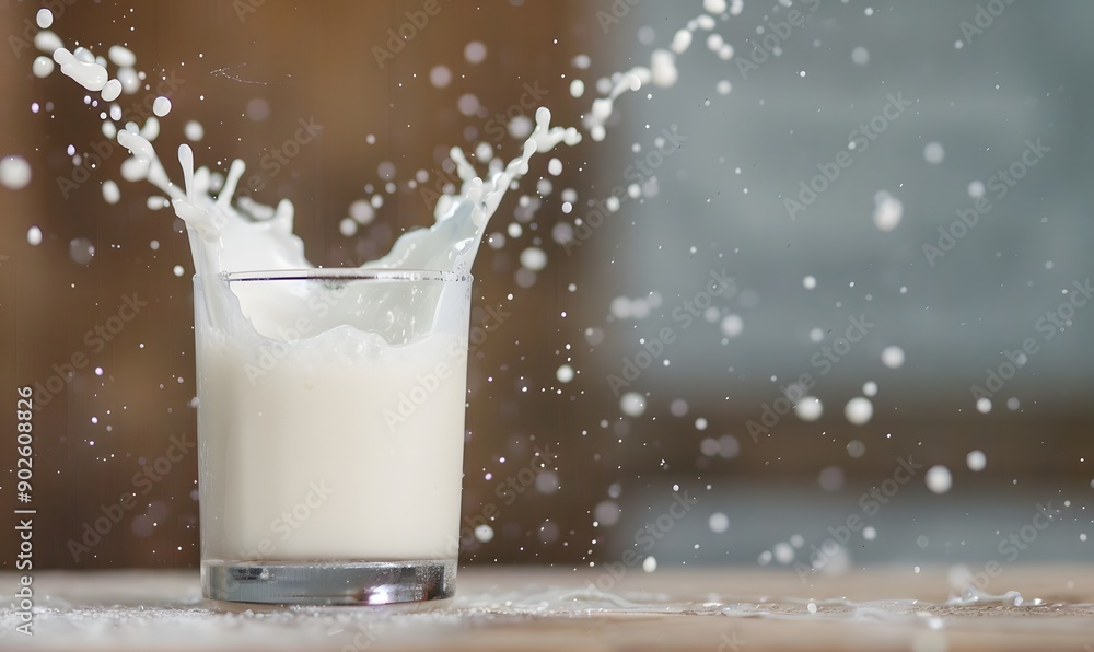 Milk Splash in Glass, Generative AI Milk Splash in Glass, Generative AI