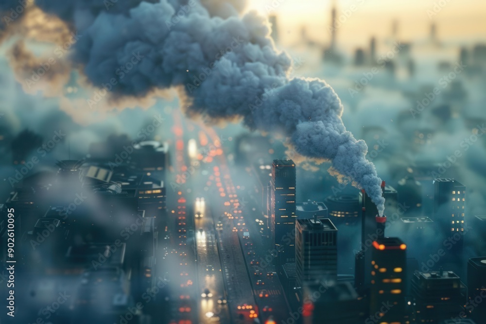 Obraz premium Carbon Footprint. Environmental impact concept