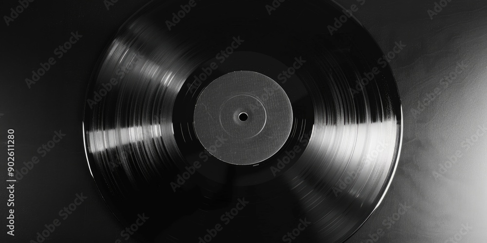 Obraz premium A black record with a white label