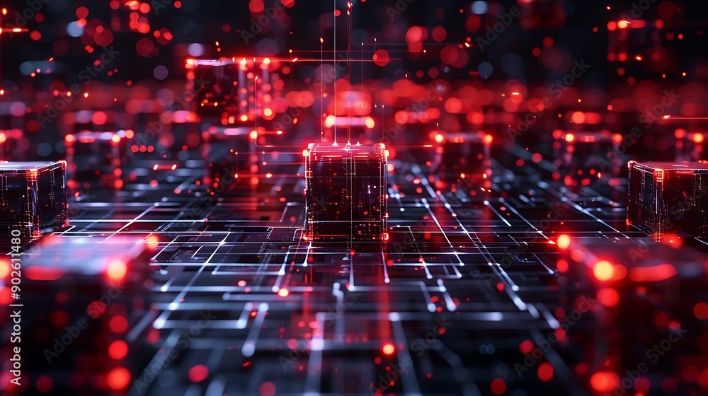 Obraz premium Revolutionizing Finance: The Impact of Blockchain Technology on Cryptocurrency and Digital Transactions