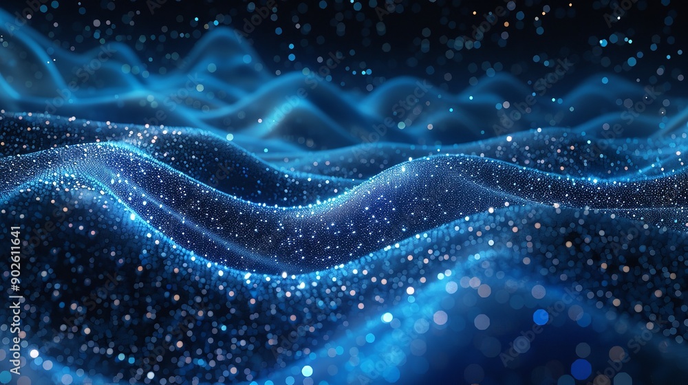 An abstract, 3D-rendered background with vivid blue glitter. the context of the marketing campaign, Generative AI. An abstract, 3D-rendered background with vivid blue glitter. the context of the marketing campaign, Generative AI.
