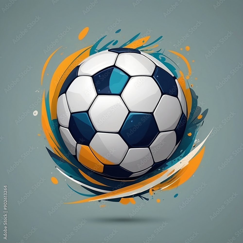 Obraz premium soccer ball on colorful background