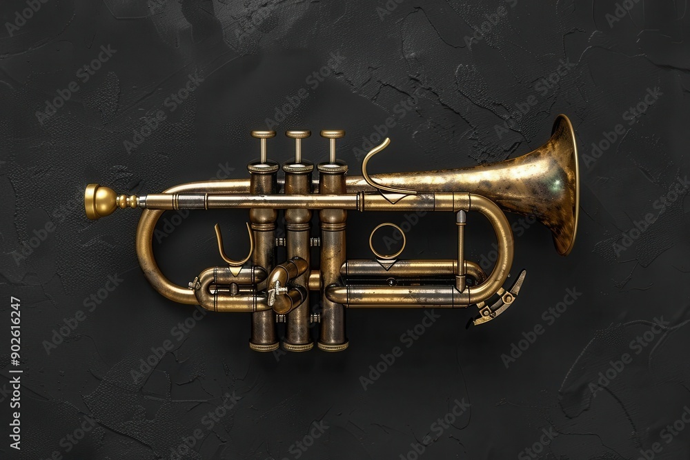 Obraz premium Vibrant Cornet Performance. Musical Instrument Harmony