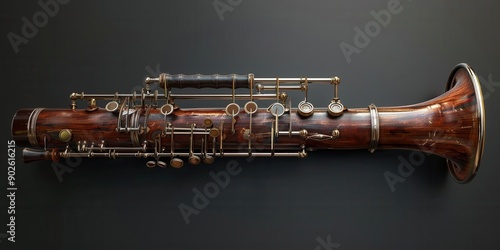 Distinctive Contrabassoon. Large woodwind instrument concept photo