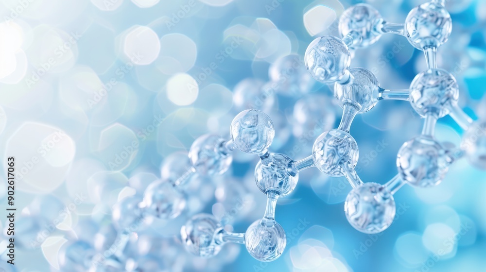Abstract Molecular Structure with Bokeh Background Abstract Molecular Structure with Bokeh Background