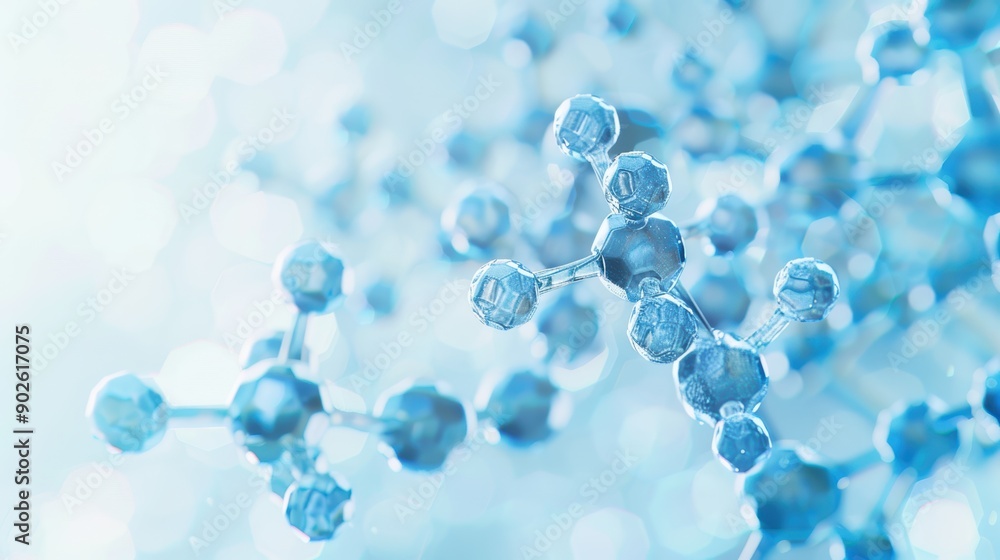 Abstract Blue Molecular Structure Background Abstract Blue Molecular Structure Background