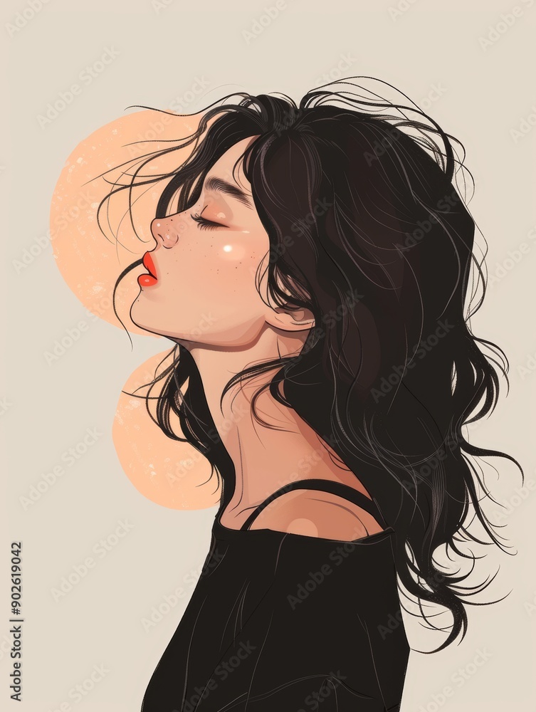 Girl Power Affirmation Card on Simple Background Generative AI