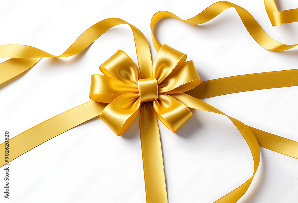 yellow gift ribbon bow christmas birthday valentine day white background high resolution high details vibrant yellow gift ribbon bow christmas birthday valentine day white background high resolution high details vibrant