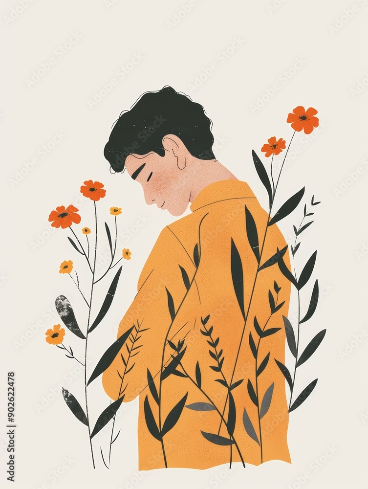 Embracing Vulnerability, Aesthetic Illustration for Self Care Generative AI Embracing Vulnerability, Aesthetic Illustration for Self Care Generative AI