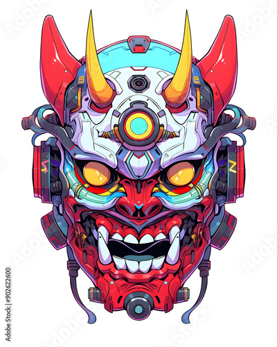 Wallpaper Mural Tengu Mask mechanical cyborg mecha robot illustration Torontodigital.ca