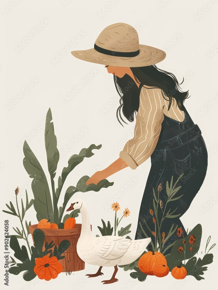 Gardening Delight with Pet Goose Generative AI Gardening Delight with Pet Goose Generative AI