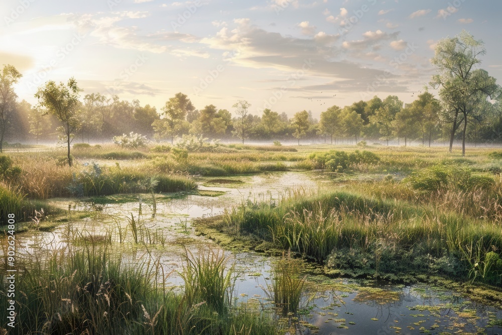 Reviving Nature. Habitat restoration concept Reviving Nature. Habitat restoration concept